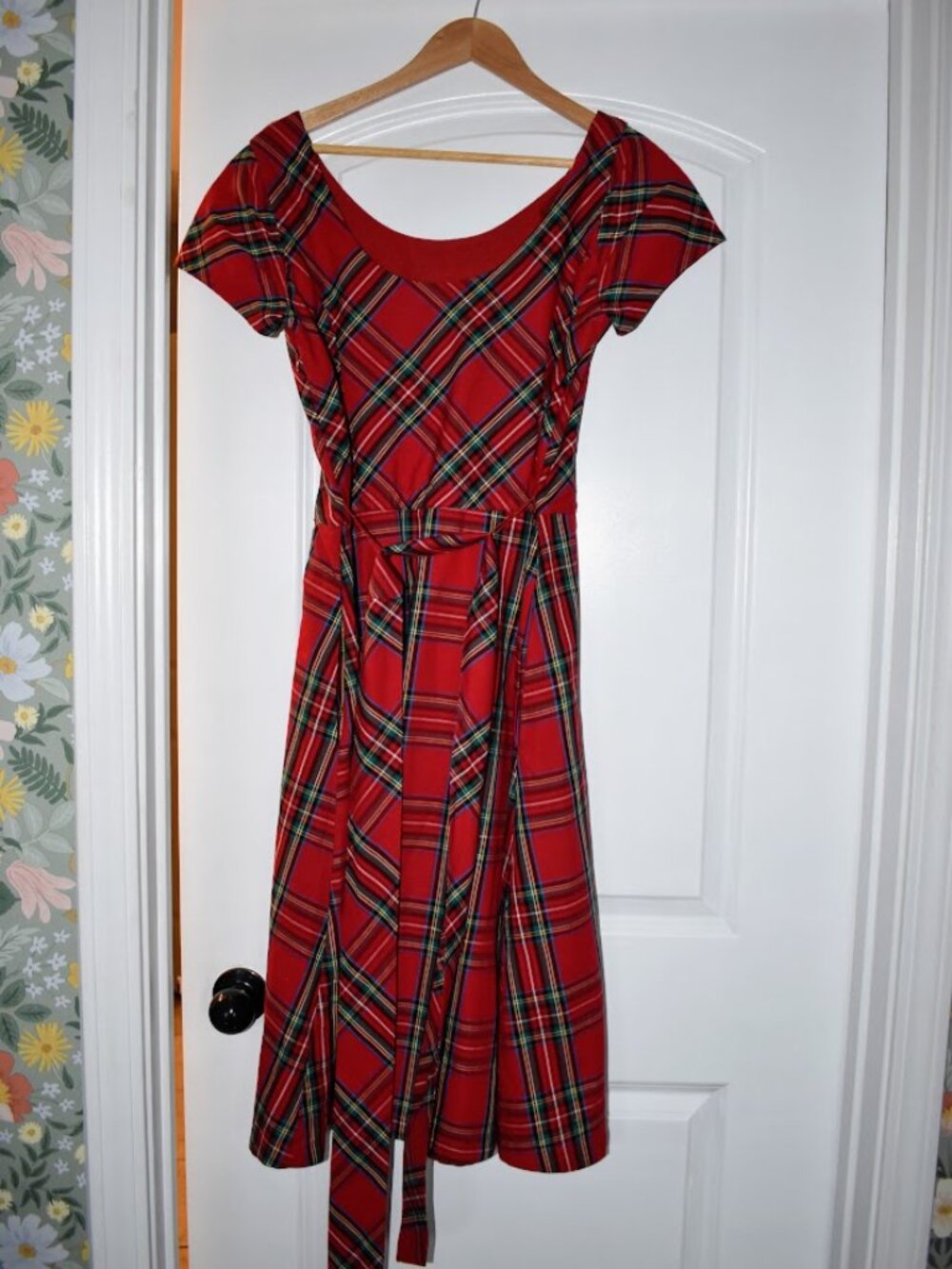 Hope & Henry Red Tartan Plaid Fit & Flare Dress Size 6